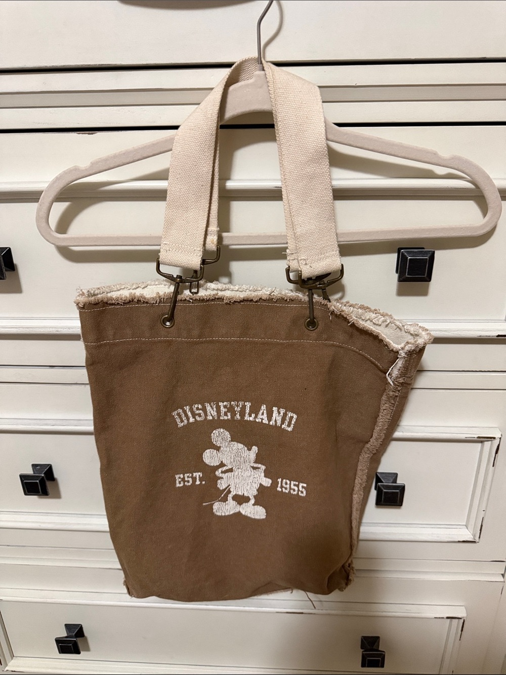 Disney Brown Canvas Tote with Cream Accents